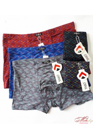 Трусы шорты мужские Taso 5649 с принтом "рыбки" из модала